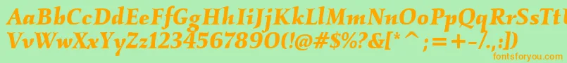 KallositcTtBolditalic Font – Orange Fonts on Green Background