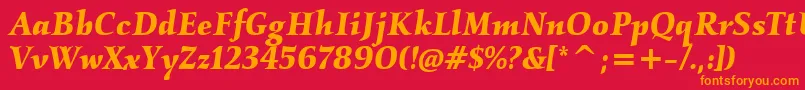 KallositcTtBolditalic Font – Orange Fonts on Red Background