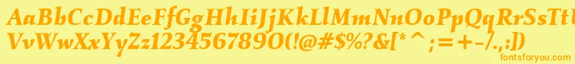 KallositcTtBolditalic Font – Orange Fonts on Yellow Background