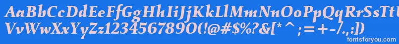 KallositcTtBolditalic Font – Pink Fonts on Blue Background