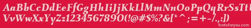 KallositcTtBolditalic Font – Pink Fonts on Red Background