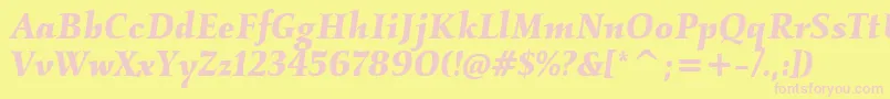 KallositcTtBolditalic Font – Pink Fonts on Yellow Background