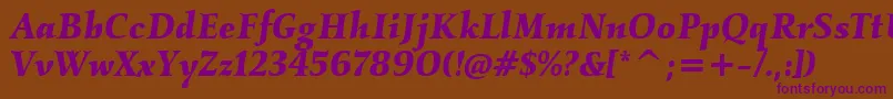 KallositcTtBolditalic Font – Purple Fonts on Brown Background