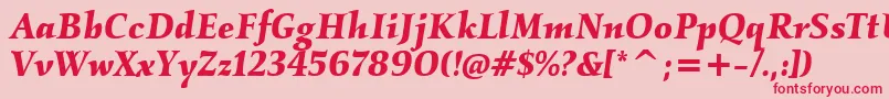 KallositcTtBolditalic Font – Red Fonts on Pink Background