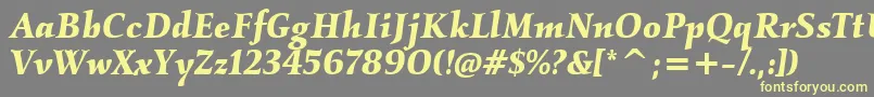 KallositcTtBolditalic Font – Yellow Fonts on Gray Background