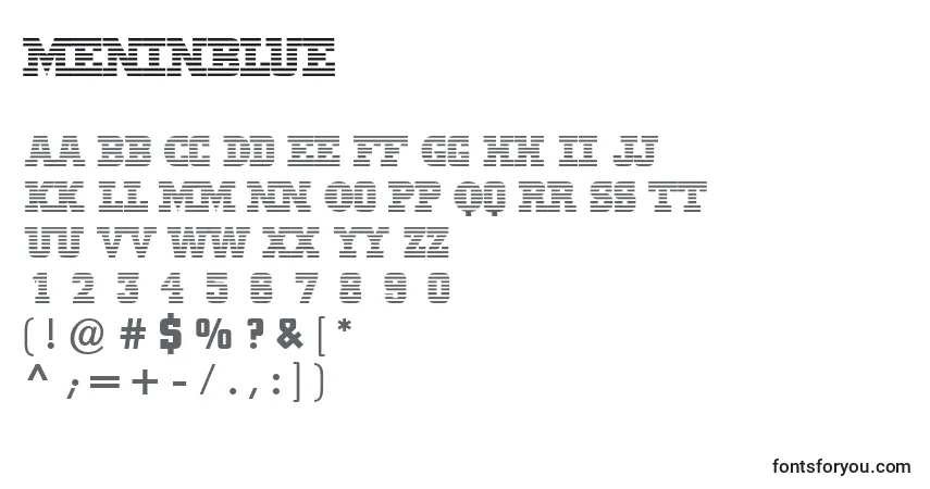 Шрифт Meninblue – алфавит, цифры, специальные символы
