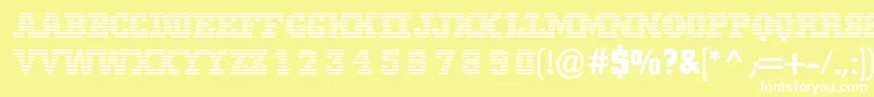 Meninblue Font – White Fonts on Yellow Background