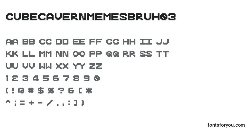 A fonte CubecavernMemesbruh03 – alfabeto, números, caracteres especiais