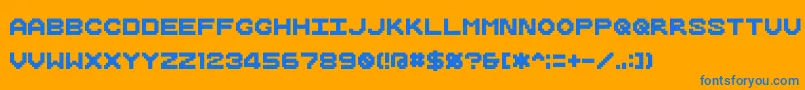 CubecavernMemesbruh03 Font – Blue Fonts on Orange Background