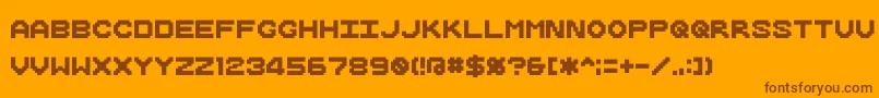 CubecavernMemesbruh03 Font – Brown Fonts on Orange Background