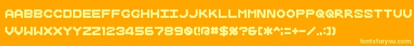 CubecavernMemesbruh03-Schriftart – Gelbe Schriften auf orangefarbenem Hintergrund