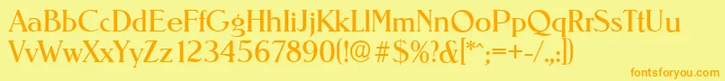 Police NevadaserialRegular – polices orange sur fond jaune