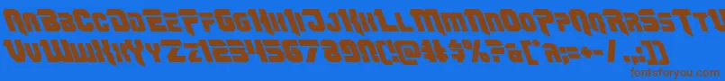 Fonte Omegaforceleft12 – fontes marrons em um fundo azul