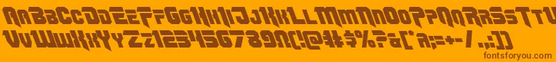 Fonte Omegaforceleft12 – fontes marrons em um fundo laranja
