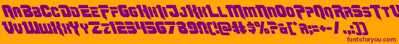 Omegaforceleft12 Font – Purple Fonts on Orange Background