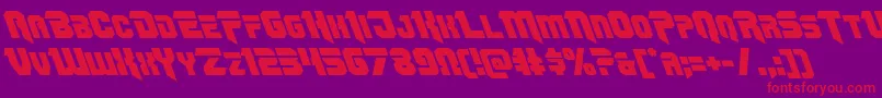 Czcionka Omegaforceleft12 – czerwone czcionki na fioletowym tle