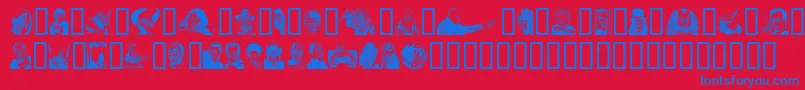 Monsterparty Font – Blue Fonts on Red Background