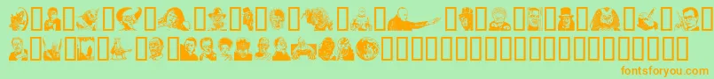 Monsterparty Font – Orange Fonts on Green Background