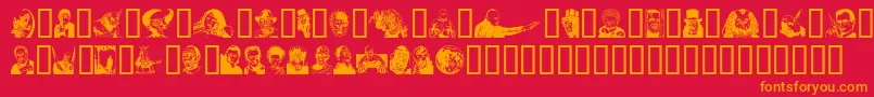 Monsterparty Font – Orange Fonts on Red Background