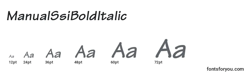 Размеры шрифта ManualSsiBoldItalic
