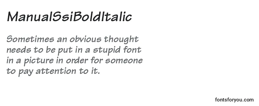 Review of the ManualSsiBoldItalic Font