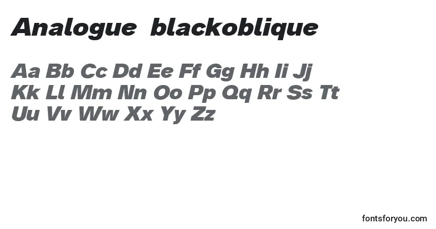 Шрифт Analogue86blackoblique – алфавит, цифры, специальные символы