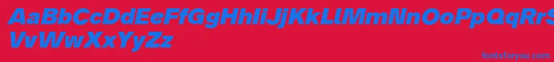 Analogue86blackoblique Font – Blue Fonts on Red Background