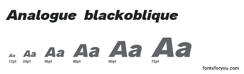 Размеры шрифта Analogue86blackoblique