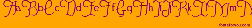 Festivalflourish Font – Purple Fonts on Orange Background