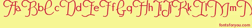 Fonte Festivalflourish – fontes vermelhas em um fundo amarelo