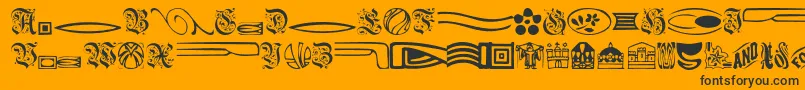 Griffindingbats-fontti – mustat fontit oranssilla taustalla