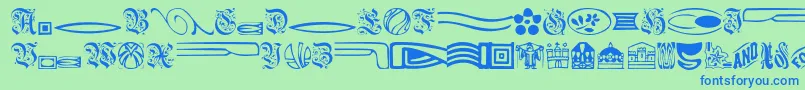 Griffindingbats Font – Blue Fonts on Green Background