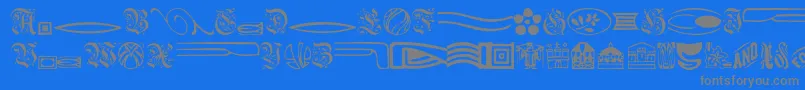 フォントGriffindingbats – 青い背景に灰色の文字