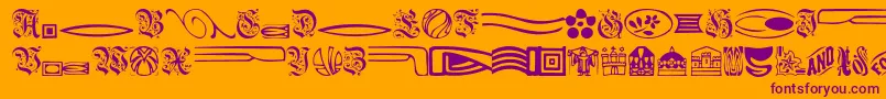Griffindingbats Font – Purple Fonts on Orange Background