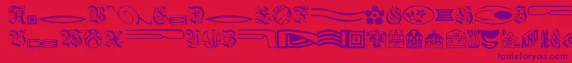Griffindingbats Font – Purple Fonts on Red Background
