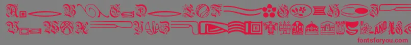 Griffindingbats Font – Red Fonts on Gray Background