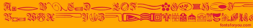 Griffindingbats-fontti – punaiset fontit oranssilla taustalla