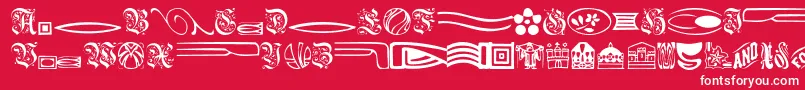 Griffindingbats Font – White Fonts on Red Background