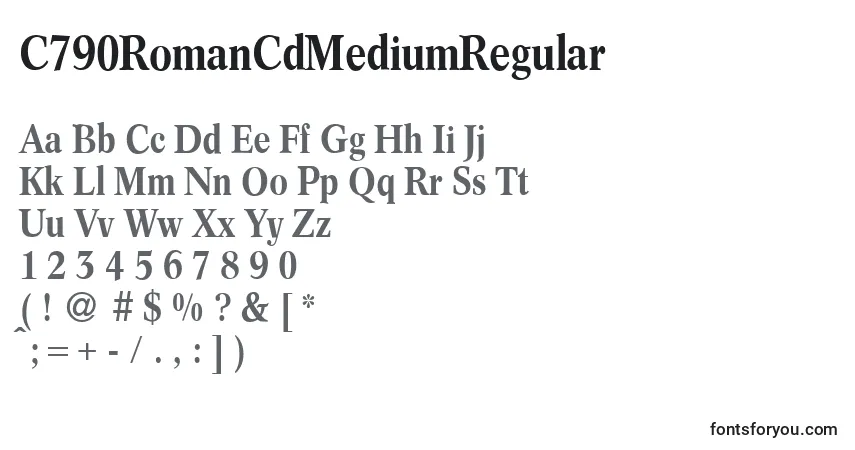C790RomanCdMediumRegular-fontti – aakkoset, numerot, erikoismerkit