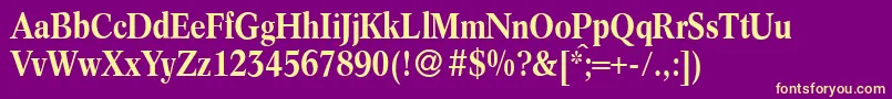 C790RomanCdMediumRegular Font – Yellow Fonts on Purple Background