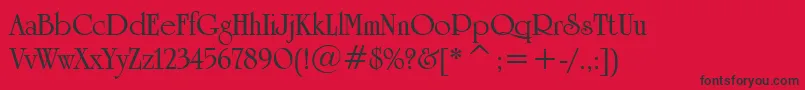 UniversityRomanBoldBt-Schriftart – Schwarze Schriften auf rotem Hintergrund