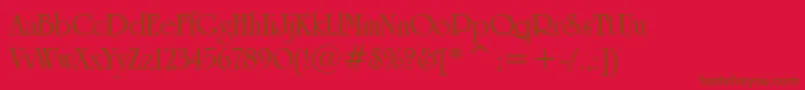 フォントUniversityRomanBoldBt – 赤い背景に茶色の文字