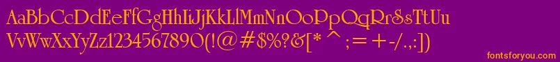 UniversityRomanBoldBt Font – Orange Fonts on Purple Background