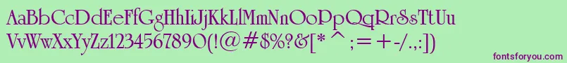 UniversityRomanBoldBt Font – Purple Fonts on Green Background