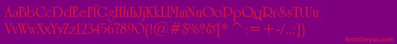 フォントUniversityRomanBoldBt – 紫の背景に赤い文字