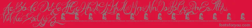 EverythingHoliday Font – Gray Fonts on Red Background