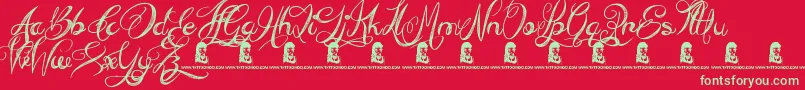 EverythingHoliday Font – Green Fonts on Red Background