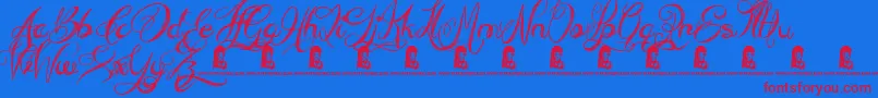 EverythingHoliday Font – Red Fonts on Blue Background