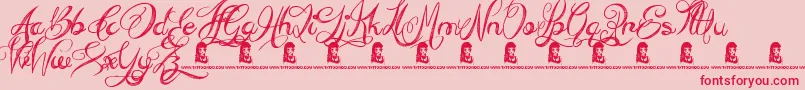 EverythingHoliday Font – Red Fonts on Pink Background