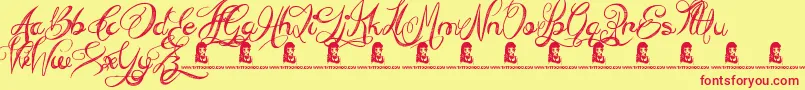 EverythingHoliday Font – Red Fonts on Yellow Background